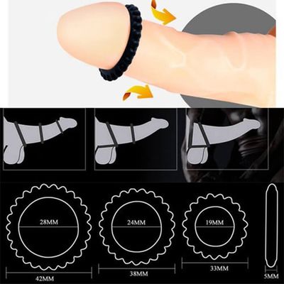 ( Sale) Vòng Đeo Dương Vật, Bộ 3 Cái, Cao Su Cao Cấp, Ko Bị Đứt, Che Tên