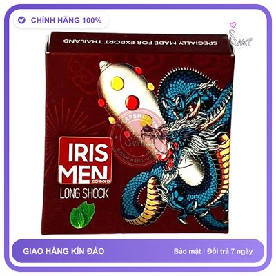 Bao Cao Su Iris Men 9 Bi Lớn Hộp 2 Cái chính hãng - siêu mỏng 0.02mm, ôm sát cảm giác thật, chất liệu latex an toàn - giao hàng che tên kín đáo