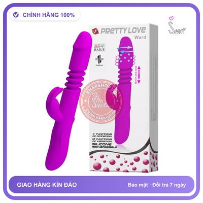 Dương Vật Prettylove Ward Rung Xoay Thụt chính hãng - sạc USB, rung nhấp chuyển động đẩy tới và lui tự động, chống nước - giao hàng che tên kín đáo