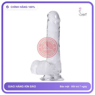 Dương Vật Đóng Trong Suốt không Rung chính hãng - đế hít tường, silicone mềm mại, chất liệu an toàn cho da - giao hàng che tên kín đáo