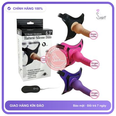 Dương Vật Đeo Harness-Silicone Dildo 6.3 chính hãng - sạc USB, điều khiển từ xa, silicone y tế - giao hàng che tên kín đáo