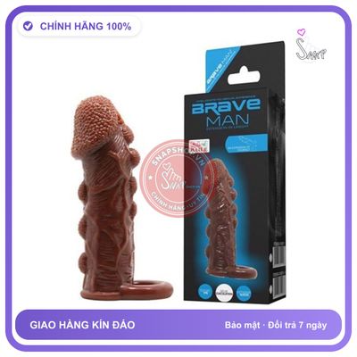 Bao Đôn Brave Man Nâu (Gà Chọi) chính hãng - ôm sát cảm giác thật, chất liệu latex an toàn, hàng nhập khẩu - giao hàng che tên kín đáo