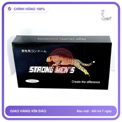 Bao Cao Su Strong Men S Hộp 12 Cái chính hãng - siêu mỏng 0.02mm, siêu mỏng, có gai nổi - giao hàng che tên kín đáo