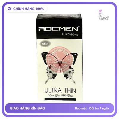 Bao Cao Su Rocmen Trắng Hộp 10 Cái chính hãng - siêu mỏng 0.03mm, siêu mỏng, có gai nổi - giao hàng che tên kín đáo