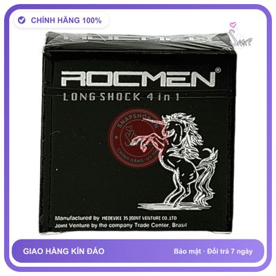 Bao Cao Su Rocmen Đen Hộp 3 Cái chính hãng - hỗ trợ kéo dài, có hương thơm, ôm sát cảm giác thật - giao hàng che tên kín đáo