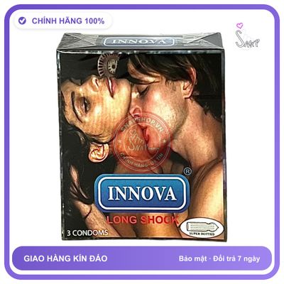 Bao Cao Su Innova Đen Hộp 3 Cái chính hãng - hỗ trợ kéo dài, có hương thơm, ôm sát cảm giác thật - giao hàng che tên kín đáo