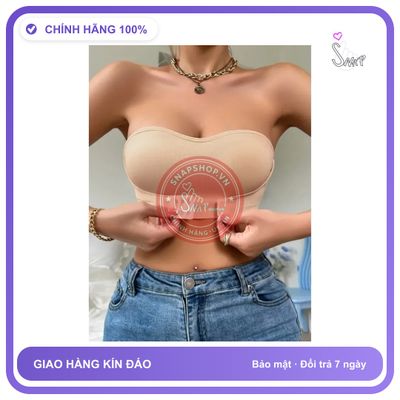 Áo Ngực Nữ Không Dây Chống Tuột Cotton Gân T367 Nude chính hãng - phối ren, co giãn thoải mái, chất vải mềm mát - giao hàng che tên kín đáo