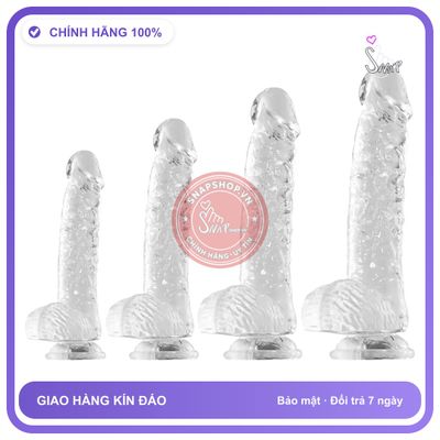 Dương Vật Giả Trong Suốt/Đen/Da Người Không Rung Trung chính hãng - sạc USB, chất liệu an toàn cho da, dễ vệ sinh - giao hàng che tên kín đáo