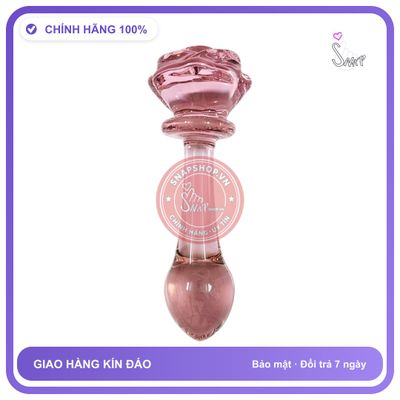 Plug Thủy Tinh Hoa Hồng Pha Lê Tinh Xảo Trơn Mịn chính hãng - sạc USB, rung êm không tiếng động, chất liệu an toàn cho da - giao hàng che tên kín đáo