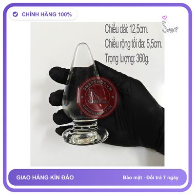 Plug Thủy Tinh Trong Suốt Size Lớn Mẫu 2 chính hãng - sạc USB, chất liệu an toàn cho da, dễ vệ sinh - giao hàng che tên kín đáo