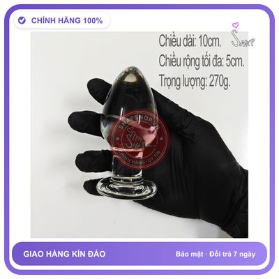Plug Thủy Tinh Trong Suốt Size Lớn Mẫu 3 chính hãng - sạc USB, chất liệu an toàn cho da, dễ vệ sinh - giao hàng che tên kín đáo
