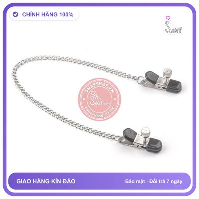 Kẹp Vú Chặt Bản Dày Đẹp Inox Núm Cao Su chính hãng - sạc USB, rung êm không tiếng động, chất liệu an toàn cho da - giao hàng che tên kín đáo