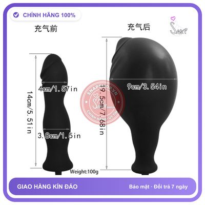Plug Bơm Hơi Dãn Ass Đến 9cm Dạng Phích Dài chính hãng - chất liệu an toàn cho da, dễ vệ sinh, êm ái khi dùng - giao hàng che tên kín đáo