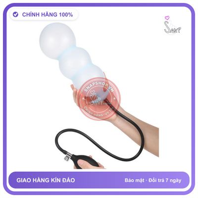 Plug Bơm Ass Lên Đến 13cm Dạ Quang/Đen chính hãng - sạc USB, silicone mềm mại, chất liệu an toàn cho da - giao hàng che tên kín đáo