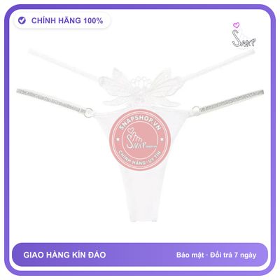 Quần Lót Lọt Khe Sexy Thêu Hoa Bướm Quyến T361 Trắng chính hãng - phối ren, co giãn thoải mái, freesize - giao hàng che tên kín đáo