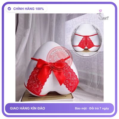 Quần Lót Ren Hoa Xẻ Đáy Cạp Cao Sexy T338 Đỏ chính hãng - phối ren, co giãn thoải mái, freesize - giao hàng che tên kín đáo