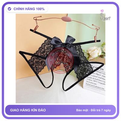 Quần Lót Ren Hoa Xẻ Đáy Cạp Cao Sexy T338 Đen chính hãng - phối ren, co giãn thoải mái, freesize - giao hàng che tên kín đáo