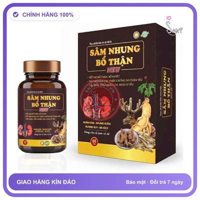 Sâm Nhung Bổ Thận New Hộp 60 Viên Bí chính hãng - chất liệu an toàn cho da, dễ vệ sinh, êm ái khi dùng - giao hàng che tên kín đáo