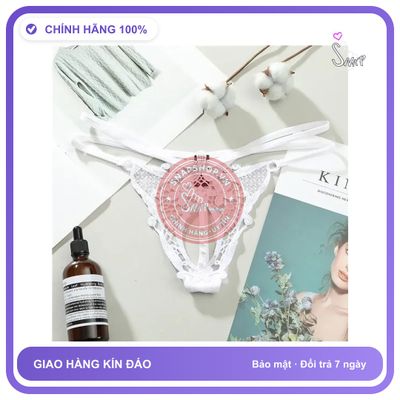 Quần Lót Đính Hạt Lọt Khe Sexy Bonita Phối T308 Trắng chính hãng - co giãn thoải mái, freesize, chất vải mềm mát - giao hàng che tên kín đáo