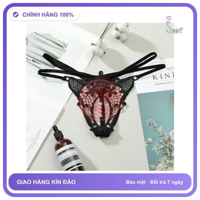 Quần Lót Đính Hạt Lọt Khe Sexy Bonita Phối T308 Đen chính hãng - co giãn thoải mái, freesize, chất vải mềm mát - giao hàng che tên kín đáo