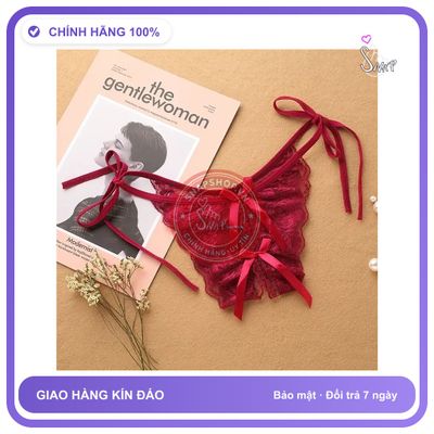 Quần Lót Nữ Ren Hoa Mềm Mại Cột Dây T307 Đỏ chính hãng - phối ren, freesize, chất vải mềm mát - giao hàng che tên kín đáo