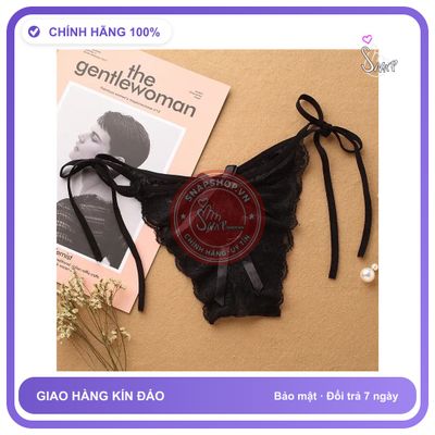 Quần Lót Nữ Ren Hoa Mềm Mại Cột Dây T307 Đen chính hãng - phối ren, freesize, chất vải mềm mát - giao hàng che tên kín đáo