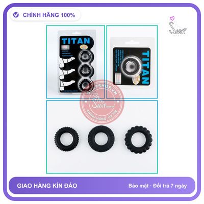 TITAN Sale Vòng Đeo Dương Vật, Bộ 3 Cái, Cao Su Cao Cấp, Cam Kết Ko Bị Đứt, che tên sản phẩm bảo mật kín đáo