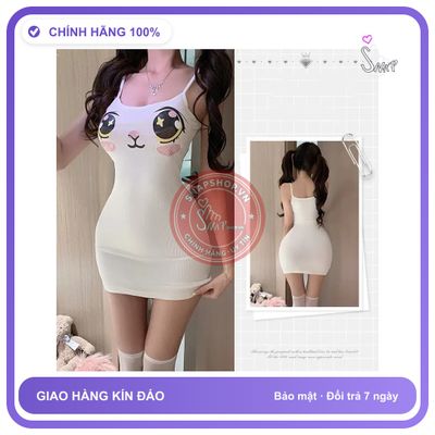 Váy Ngủ Body Hoạ Tiết Hoạt Hình Anime Đáng N287 Trắng chính hãng - co giãn thoải mái, freesize, chất vải mềm mát - giao hàng che tên kín đáo