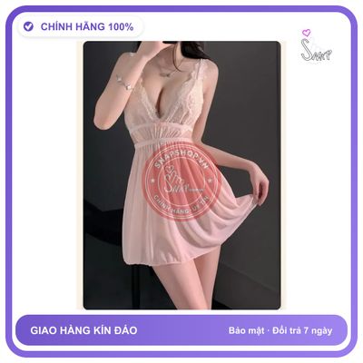 Váy Ngủ Sexy Ren Xuyên Thấu Dáng Xoè Đáng N281 Nude chính hãng - phối ren, co giãn thoải mái, freesize - giao hàng che tên kín đáo