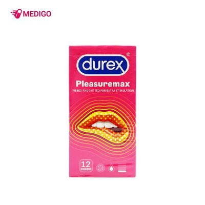 Bao cao su Durex Pleasuremax - Size lớn 56mm, gân và điểm nổi hộp 12 cái hàng có sẵn