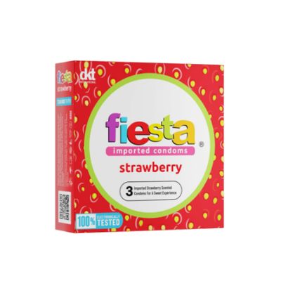 Bao Cao Su Gân Nổi Fiesta Strawberry hộp 3 cái