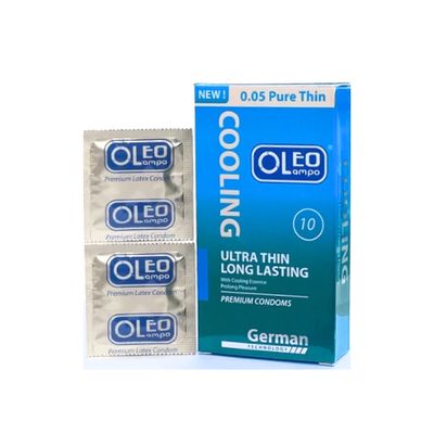 Bao cao su kéo dài thời gian Oleo LamPo Cooling bạc hà mát lạnh hộp 10 cái giao nhanh