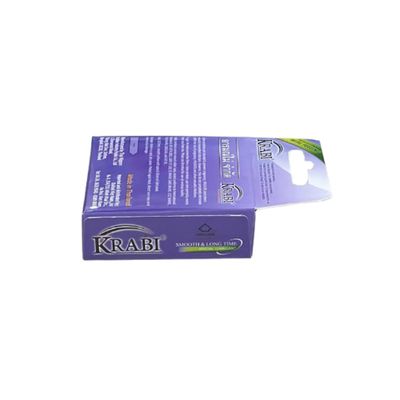 Bao cao su Krabi Smooth & Longtime trơn, kéo dài (tím) hộp 3 cái mẫu mới
