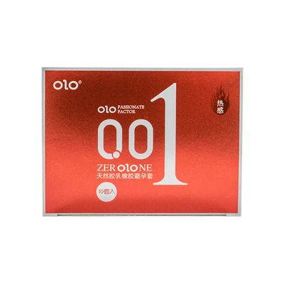 Bao cao su OLO 0.01 Đỏ - Siêu mỏng, nóng ấm hộp 10 hàng có sẵn