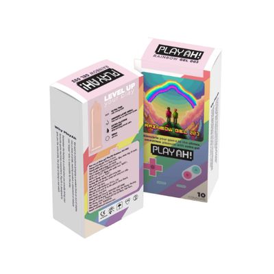 Bao cao su PlayAh Rainbow Gel 003 hộp 10 cái mẫu mới