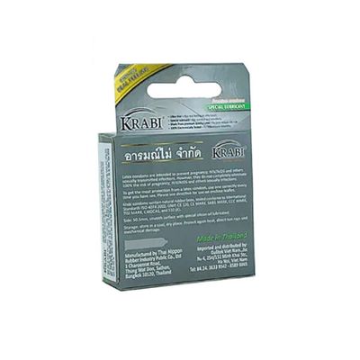 Bao cao su siêu mỏng Krabi Ultrathin hộp 3 cái giao nhanh