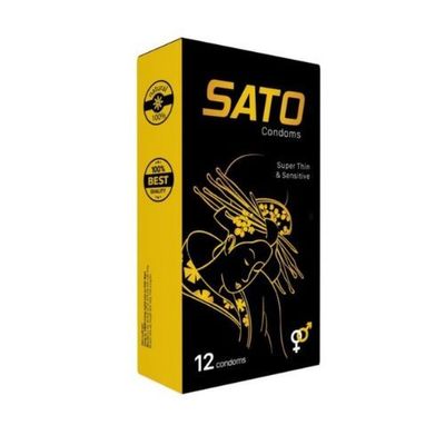 Bao cao su siêu mỏng SATO Super Thin & Sensitive hộp 12 cái