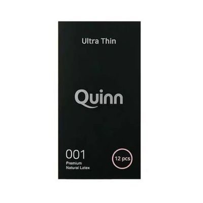 Bao cao su siêu mỏng, siêu dai, ôm sát Quinn Ultra Thin 0.01 hộp 12 cái