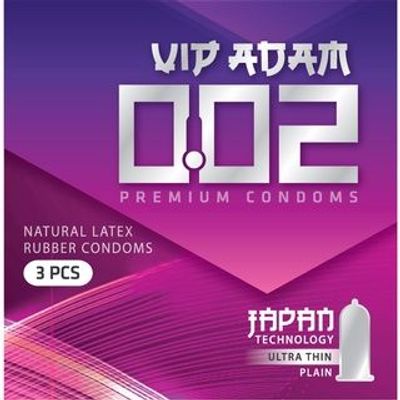 Bao cao su Vip Adam 0.02 Ultra Thin Plain hộp 3 cái