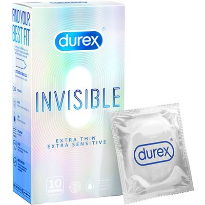 Combo 2 hộp bao cao su Durex INVISIBLE EXTRA SENSITIVE 10 cái tặng 1 hộp hàng có sẵn