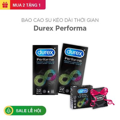 Combo 2 hộp bao cao su Durex Performa 12 cái tặng 1 hộp 3 cái