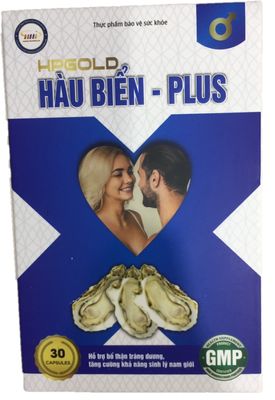 Hỗ trợ bổ thận tráng dương, tăng cường khả năng sinh lý nam giới HPGOLD Hàu Biển - Plus hộp 1 lọ 30 viên