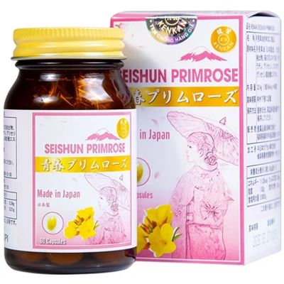 Hỗ trợ cải thiện các triệu chứng của phụ nữ tiền mãn kinh Kenkan Seishun Primrose hộp 1 lọ 60 viên