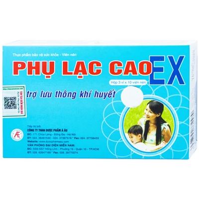 Hỗ trợ lưu thông khí huyết, bổ huyết Phụ Lạc Cao EX Hồng Bàng hộp 3 vỉ x 10 viên