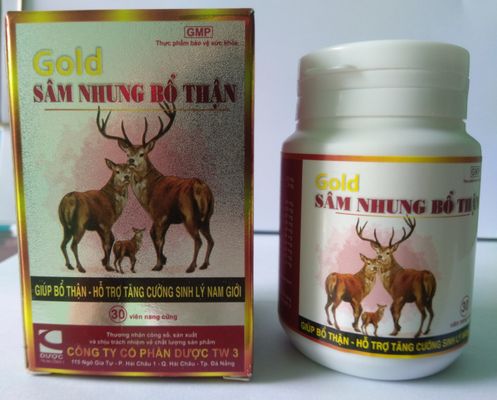 Hỗ trợ tăng cường sinh lý nam giới SÂM NHUNG BỔ THẬN Gold TW3 hộp 1 lọ 30 viên hàng có sẵn