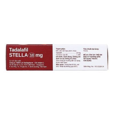 Viên uống rối loạn cương dương Tadalafil STELLA 10mg hộp 2 viên bản tiêu chuẩn