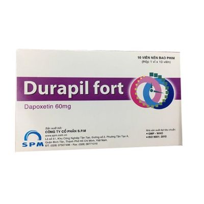 Viên uống xuất tinh sớm Durapil fort 60 hộp 1 vỉ x 10 viên