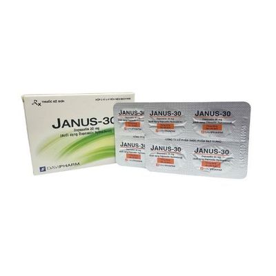 Viên uống xuất tinh sớm Janus-30 Davipharm hộp 2 vỉ x 4 viên mẫu mới