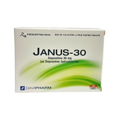 Viên uống xuất tinh sớm Janus-30 Davipharm hộp 2 vỉ x 4 viên phiên bản mới