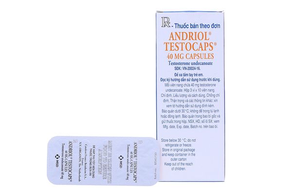 Viên uống thiểu năng tuyến sinh dục Andriol Testocaps 40mg hộp 30 viên hàng có sẵn